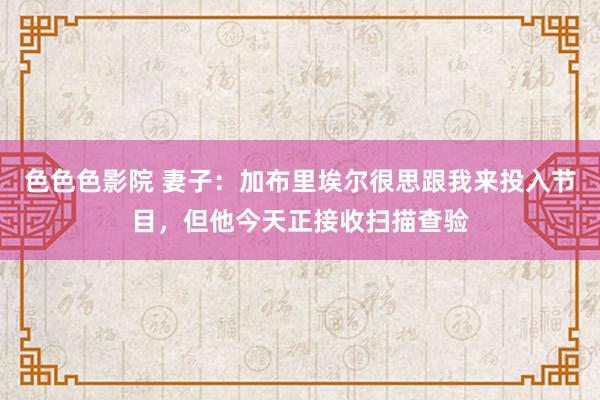 色色色影院 妻子：加布里埃尔很思跟我来投入节目，但他今天正接收扫描查验
